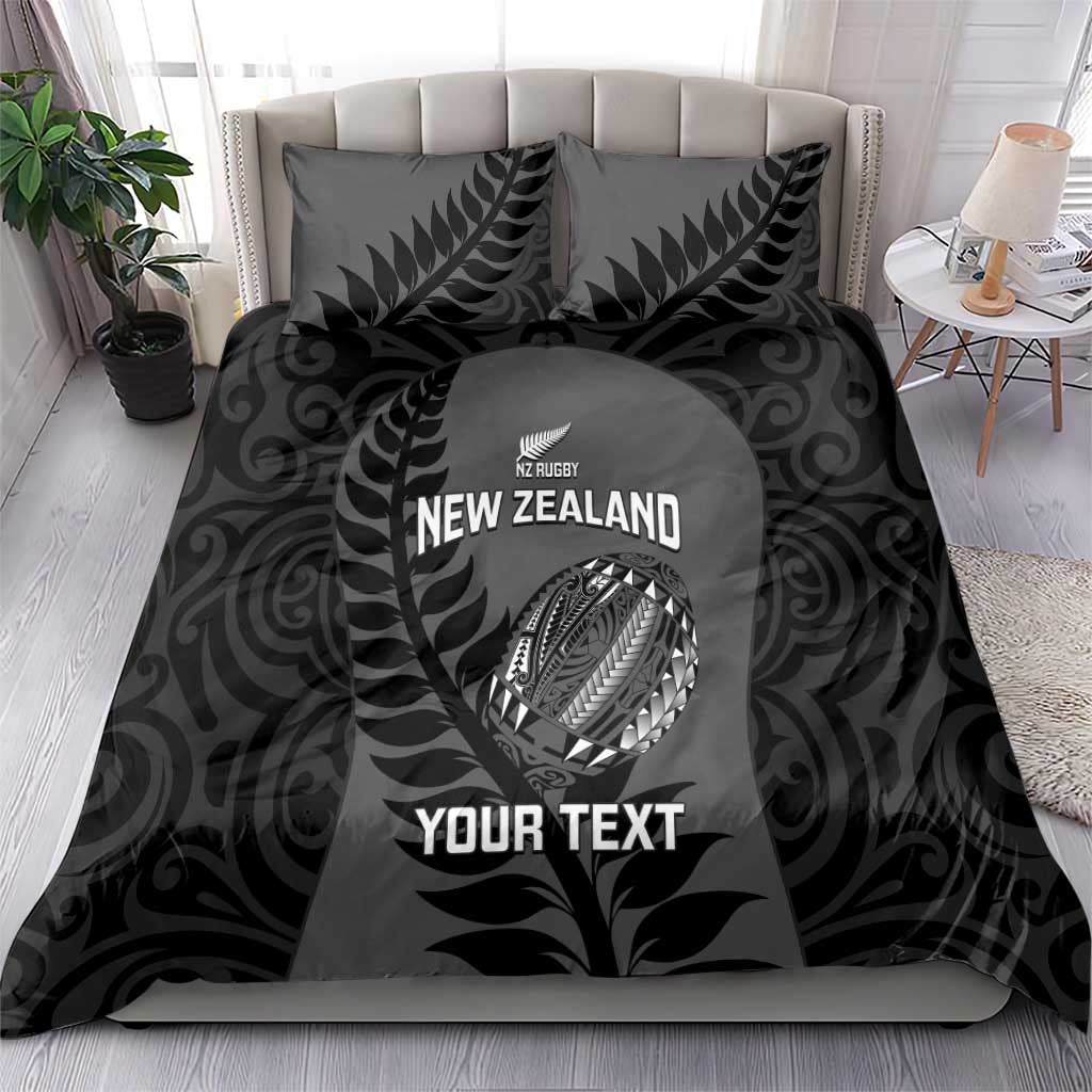 Custom New Zealand Silver Fern Rugby 2025 Bedding Set Go Champions Aotearoa Maori Black LT14 - Polynesian Pride