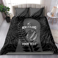 Custom New Zealand Silver Fern Rugby 2025 Bedding Set Go Champions Aotearoa Maori Black LT14 - Polynesian Pride
