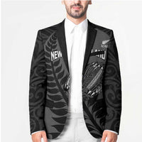 Custom New Zealand Silver Fern Rugby 2025 Blazer Go Champions Aotearoa Maori Black - Polynesian Pride