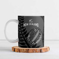 Custom New Zealand Silver Fern Rugby 2025 Ceramic Mug Go Champions Aotearoa Maori Black - Polynesian Pride