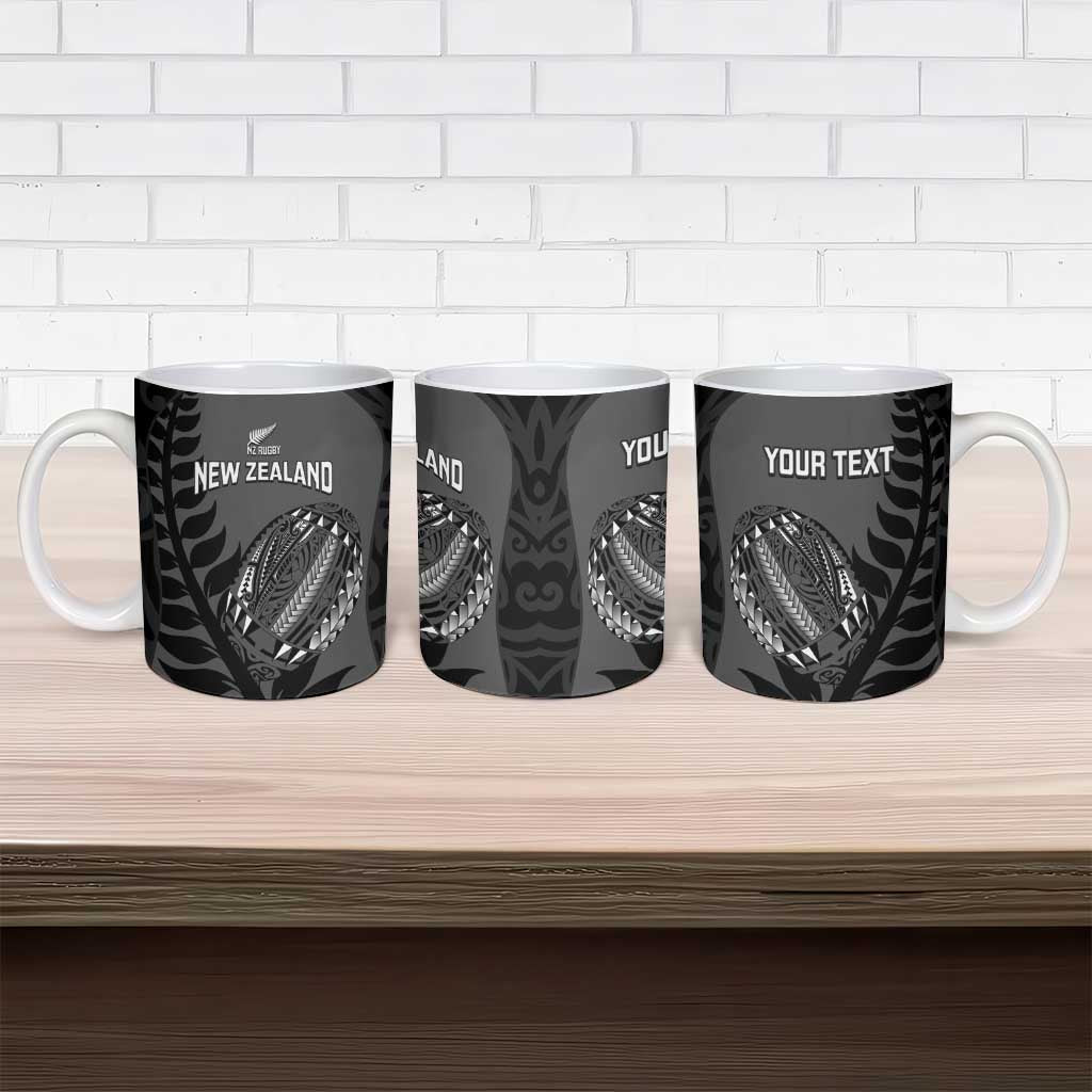 Custom New Zealand Silver Fern Rugby 2025 Ceramic Mug Go Champions Aotearoa Maori Black - Polynesian Pride