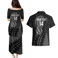 Custom New Zealand Silver Fern Rugby 2025 Couples Matching Puletasi and Hawaiian Shirt Go Champions Aotearoa Maori Black