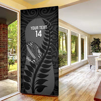 Custom New Zealand Silver Fern Rugby 2025 Door Cover Go Champions Aotearoa Maori Black - Polynesian Pride