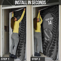 Custom New Zealand Silver Fern Rugby 2025 Door Cover Go Champions Aotearoa Maori Black - Polynesian Pride