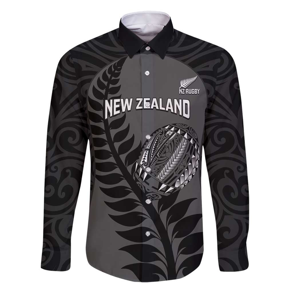 Custom New Zealand Silver Fern Rugby 2025 Family Matching Off Shoulder Maxi Dress and Hawaiian Shirt Go Champions Aotearoa Maori Black