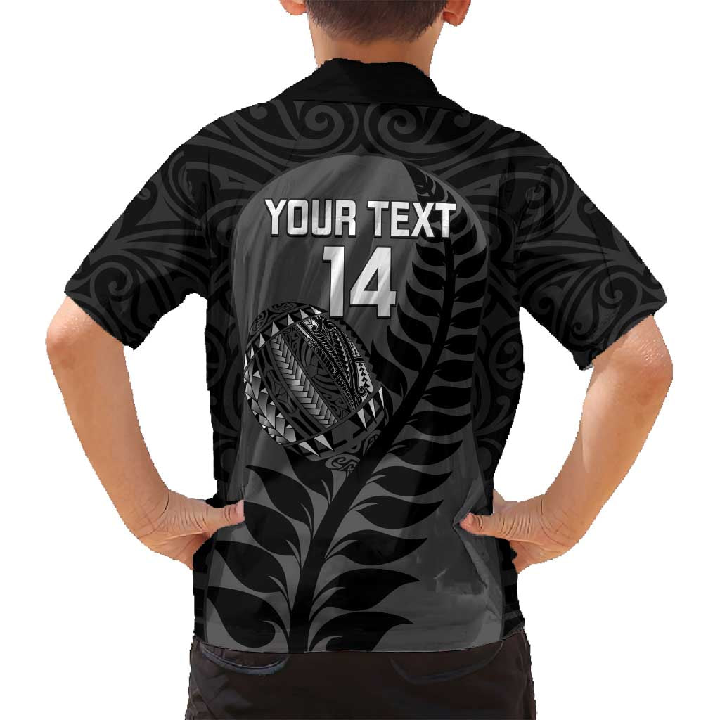 Custom New Zealand Silver Fern Rugby 2025 Family Matching Puletasi and Hawaiian Shirt Go Champions Aotearoa Maori Black