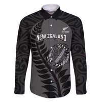 Custom New Zealand Silver Fern Rugby 2025 Family Matching Tank Maxi Dress and Hawaiian Shirt Go Champions Aotearoa Maori Black