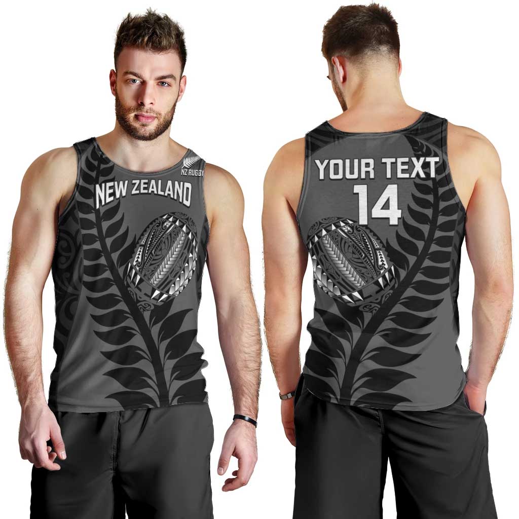 Custom New Zealand Silver Fern Rugby 2025 Men Tank Top Go Champions Aotearoa Maori Black