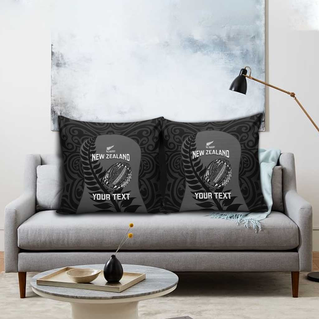 Custom New Zealand Silver Fern Rugby 2025 Pillow Cover Go Champions Aotearoa Maori Black - Polynesian Pride