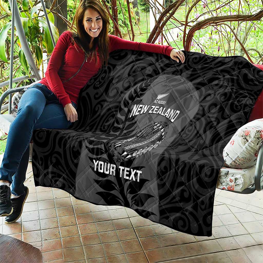 Custom New Zealand Silver Fern Rugby 2025 Quilt Go Champions Aotearoa Maori Black LT14 - Polynesian Pride