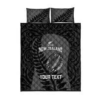 Custom New Zealand Silver Fern Rugby 2025 Quilt Bed Set Go Champions Aotearoa Maori Black LT14 - Polynesian Pride