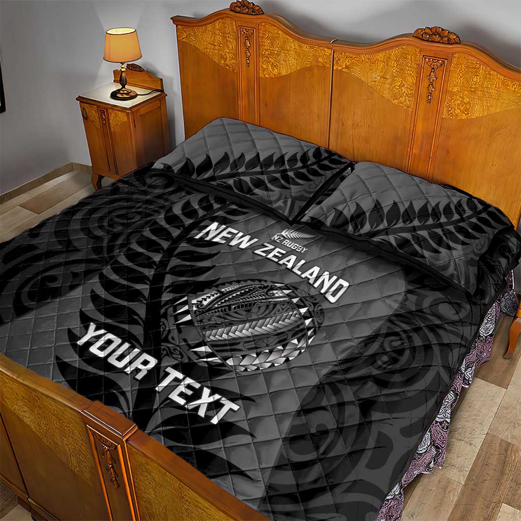 Custom New Zealand Silver Fern Rugby 2025 Quilt Bed Set Go Champions Aotearoa Maori Black LT14 - Polynesian Pride