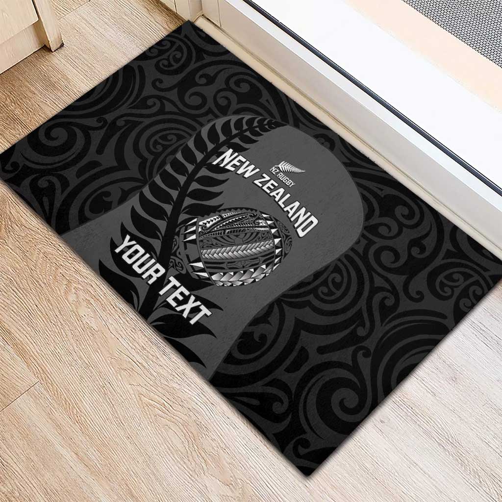 Custom New Zealand Silver Fern Rugby 2025 Rubber Doormat Go Champions Aotearoa Maori Black LT14 - Polynesian Pride