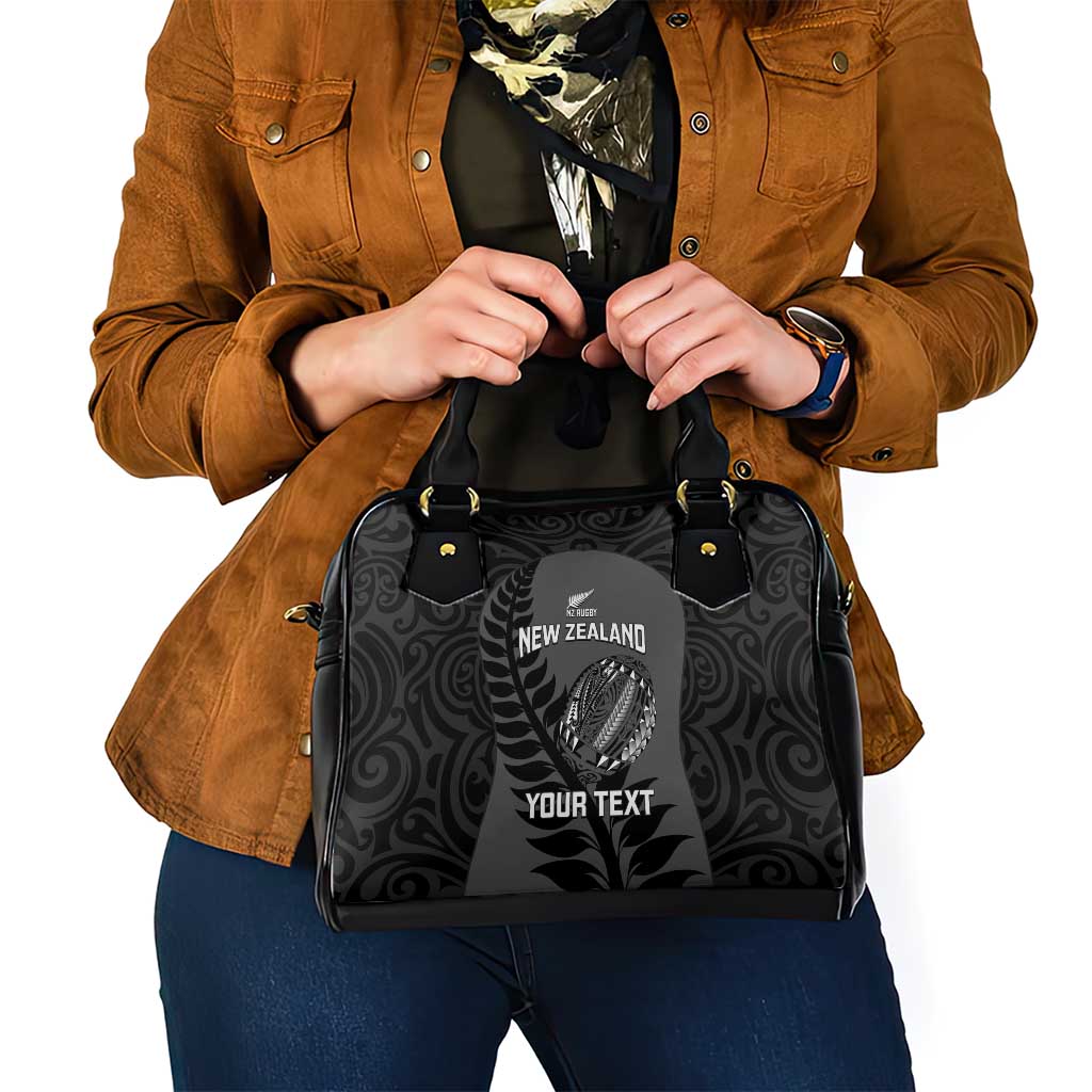 Custom New Zealand Silver Fern Rugby 2025 Shoulder Handbag Go Champions Aotearoa Maori Black LT14 - Polynesian Pride