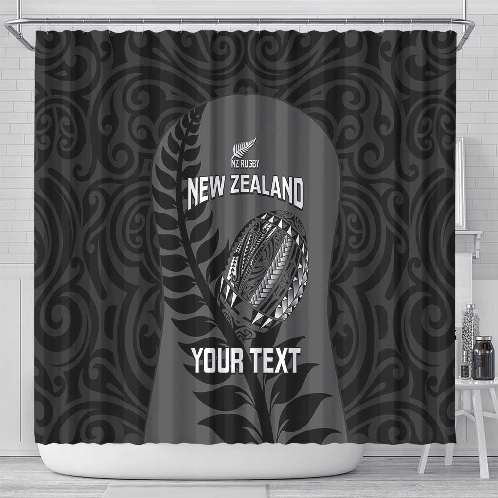 Custom New Zealand Silver Fern Rugby 2025 Shower Curtain Go Champions Aotearoa Maori Black LT14 - Polynesian Pride