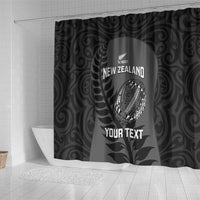 Custom New Zealand Silver Fern Rugby 2025 Shower Curtain Go Champions Aotearoa Maori Black LT14 - Polynesian Pride