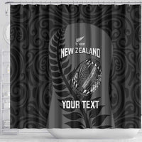 Custom New Zealand Silver Fern Rugby 2025 Shower Curtain Go Champions Aotearoa Maori Black LT14 - Polynesian Pride