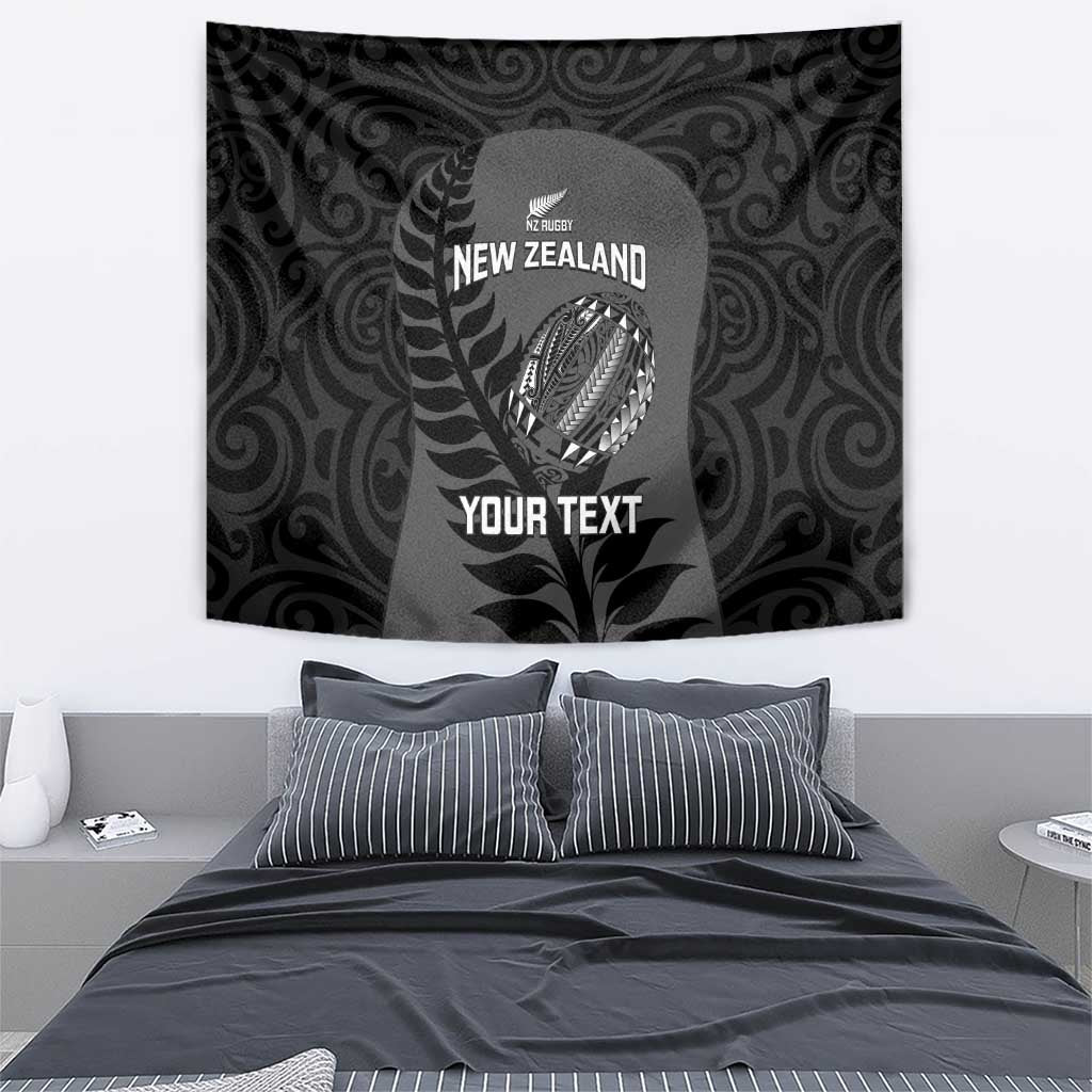 Custom New Zealand Silver Fern Rugby 2025 Tapestry Go Champions Aotearoa Maori Black LT14 - Polynesian Pride