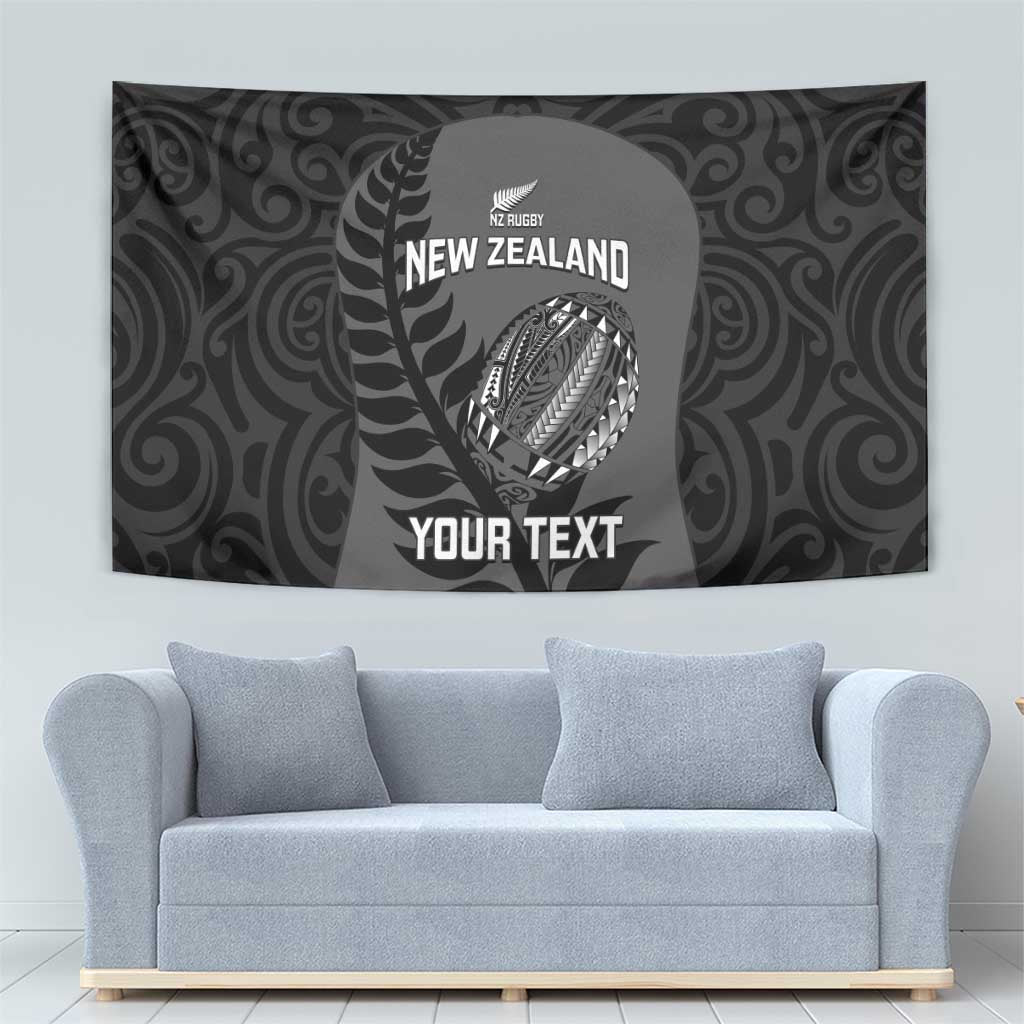 Custom New Zealand Silver Fern Rugby 2025 Tapestry Go Champions Aotearoa Maori Black LT14 - Polynesian Pride