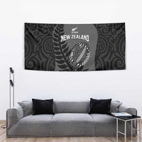 Custom New Zealand Silver Fern Rugby 2025 Tapestry Go Champions Aotearoa Maori Black LT14 - Polynesian Pride