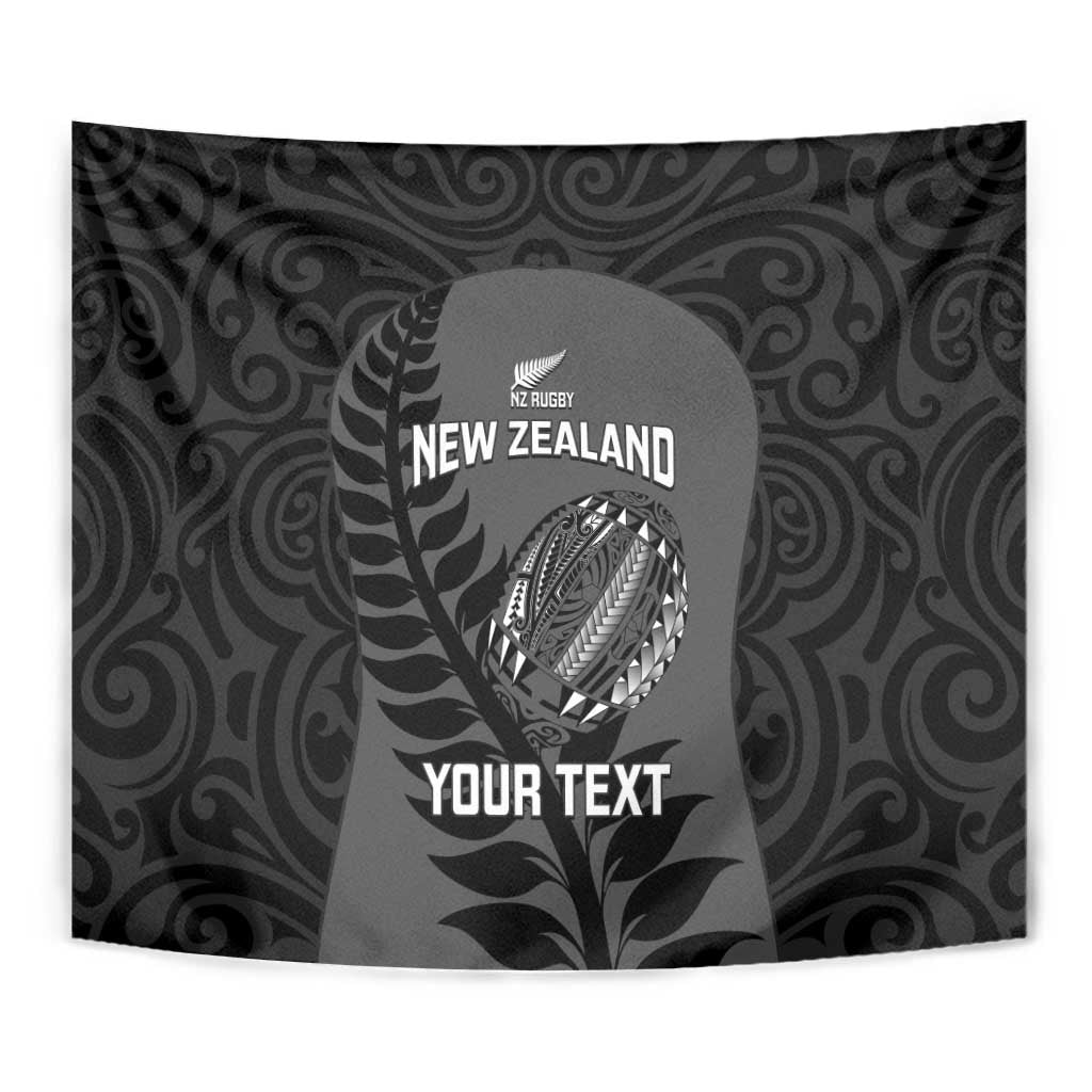 Custom New Zealand Silver Fern Rugby 2025 Tapestry Go Champions Aotearoa Maori Black LT14 - Polynesian Pride