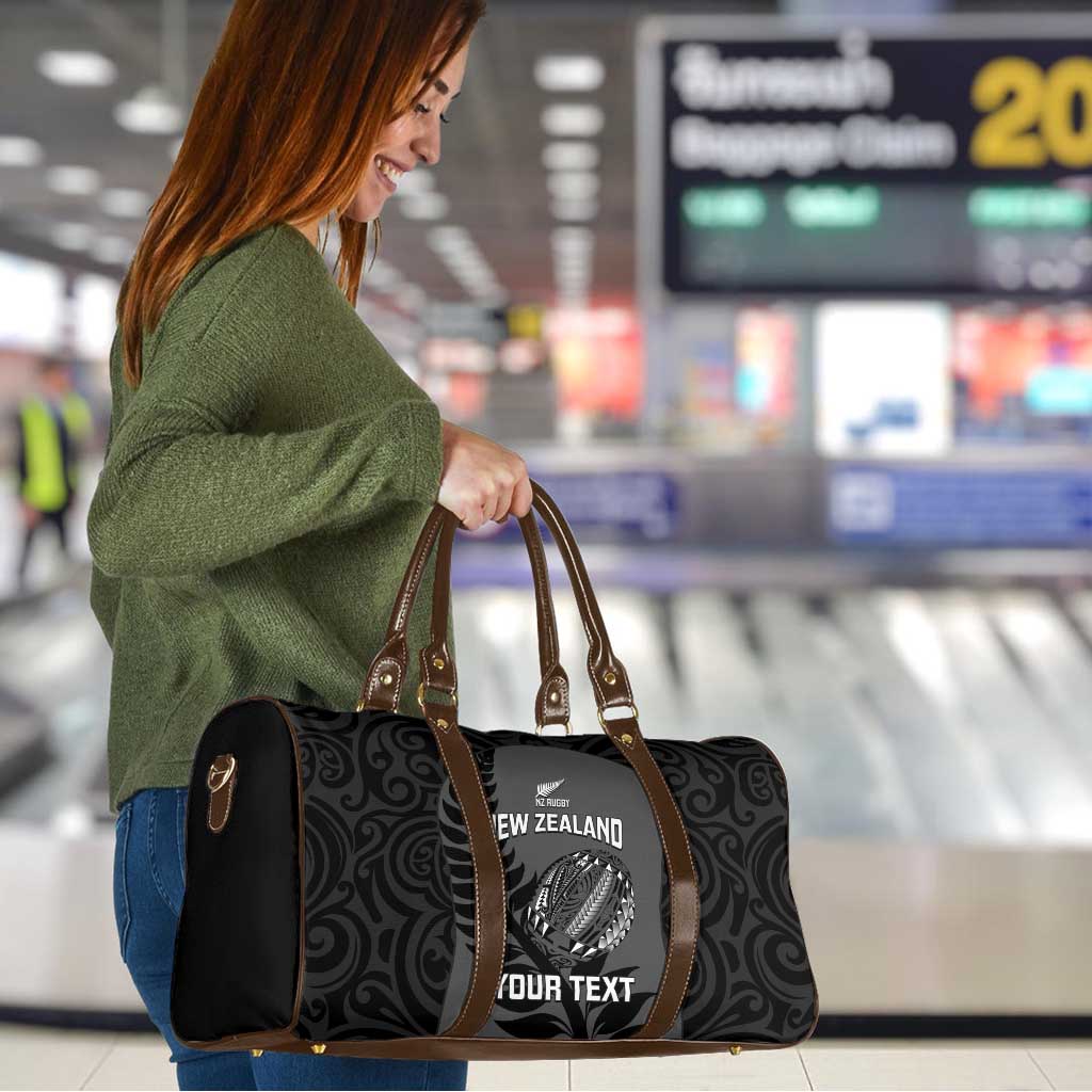 Custom New Zealand Silver Fern Rugby 2025 Travel Bag Go Champions Aotearoa Maori Black - Polynesian Pride