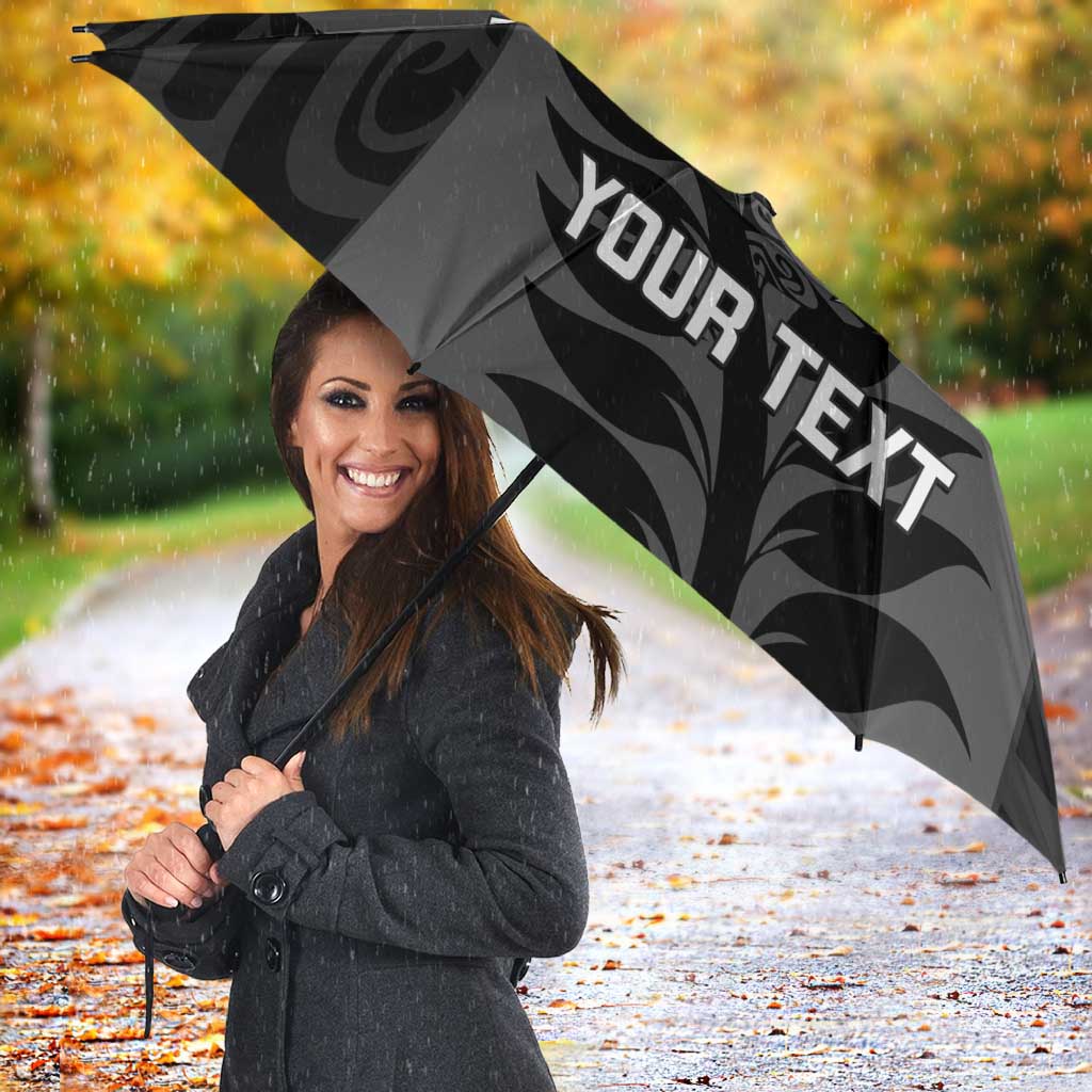 Custom New Zealand Silver Fern Rugby 2025 Umbrella Go Champions Aotearoa Maori Black - Polynesian Pride