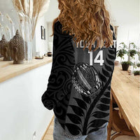 Custom New Zealand Silver Fern Rugby 2025 Women Casual Shirt Go Champions Aotearoa Maori Black LT14 - Polynesian Pride