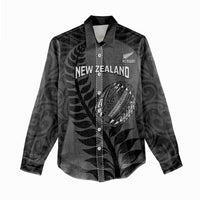 Custom New Zealand Silver Fern Rugby 2025 Women Casual Shirt Go Champions Aotearoa Maori Black LT14 - Polynesian Pride
