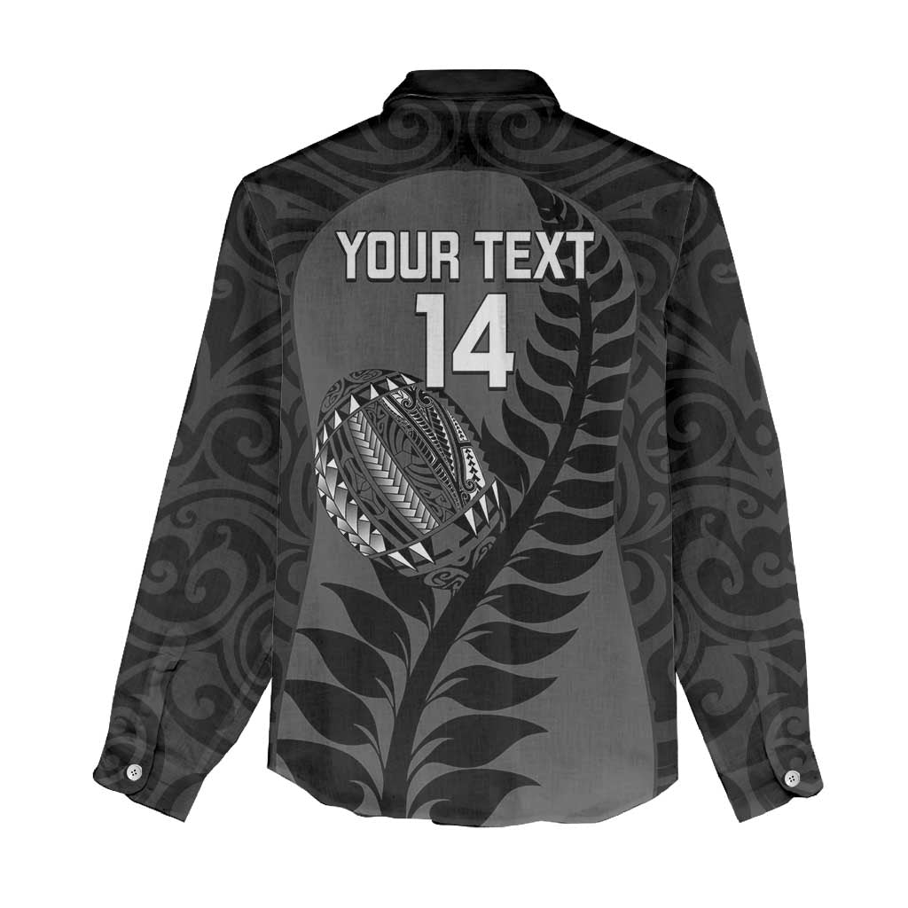 Custom New Zealand Silver Fern Rugby 2025 Women Casual Shirt Go Champions Aotearoa Maori Black LT14 - Polynesian Pride