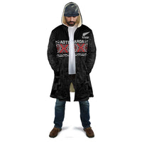 Custom New Zealand Silver Fern Rugby Cloak All Black Maori Taniko Pattern - Polynesian Pride