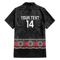 Custom New Zealand Silver Fern Rugby Family Matching Tank Maxi Dress and Hawaiian Shirt All Black Maori Taniko Pattern