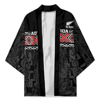 Custom New Zealand Silver Fern Rugby Kimono All Black Maori Taniko Pattern - Polynesian Pride
