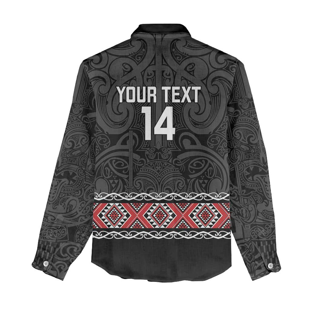 Custom New Zealand Silver Fern Rugby Women Casual Shirt All Black Maori Taniko Pattern LT14 - Polynesian Pride