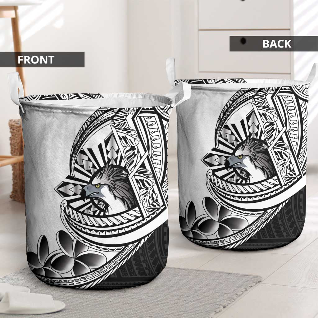 Philippines Eagle Sun Laundry Basket Filipino Agila Polynesian Tattoo Black Color
