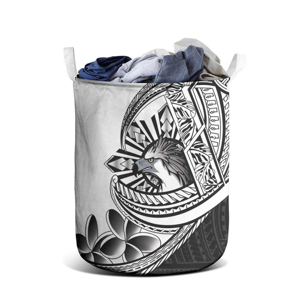 Philippines Eagle Sun Laundry Basket Filipino Agila Polynesian Tattoo Black Color