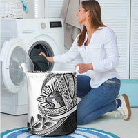 Philippines Eagle Sun Laundry Basket Filipino Agila Polynesian Tattoo Black Color