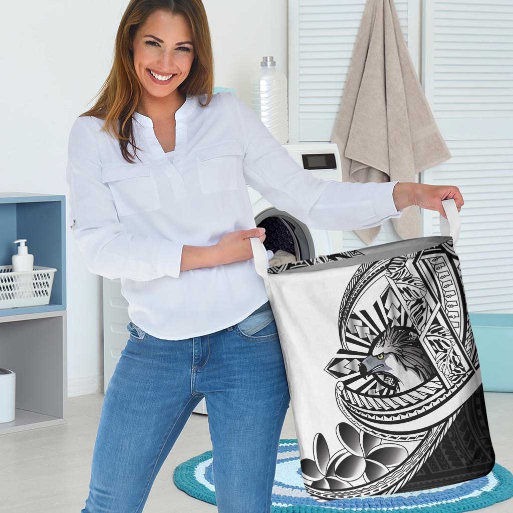 Philippines Eagle Sun Laundry Basket Filipino Agila Polynesian Tattoo Black Color