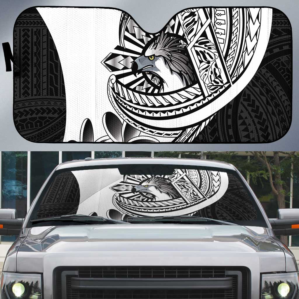 Philippines Eagle Sun Auto Sun Shade Filipino Agila Polynesian Tattoo Black Color