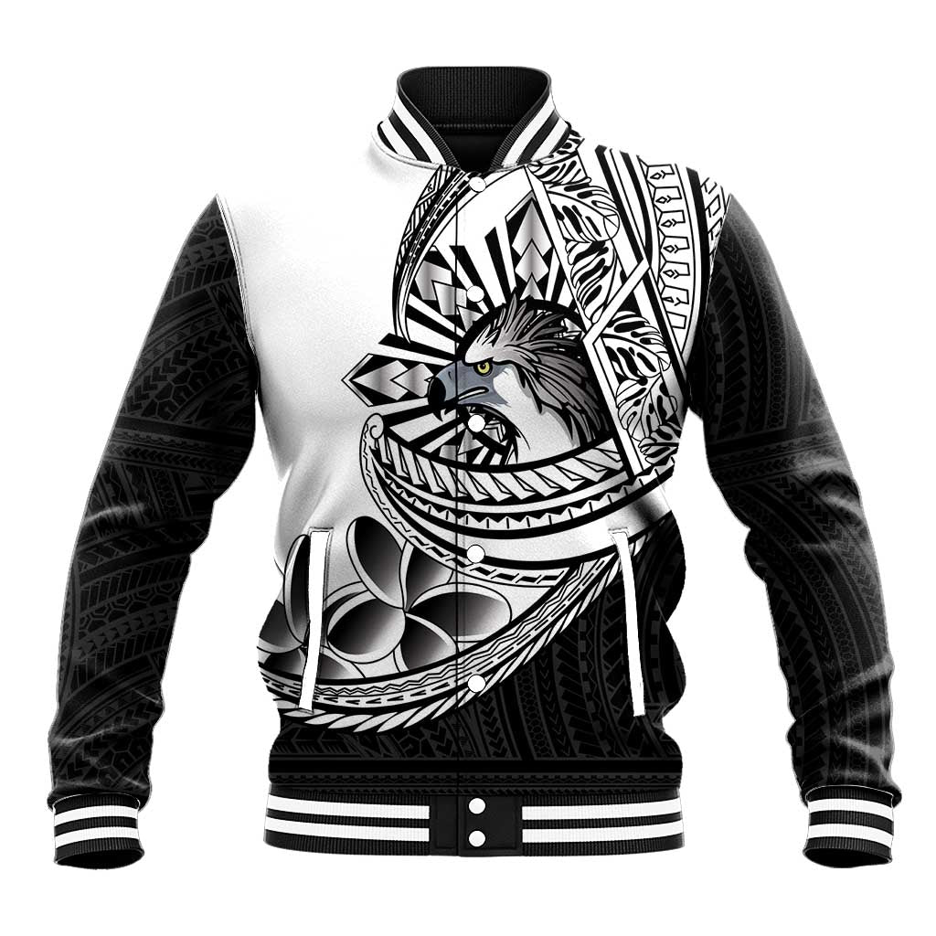 Philippines Eagle Sun Baseball Jacket Filipino Agila Polynesian Tattoo Black Color