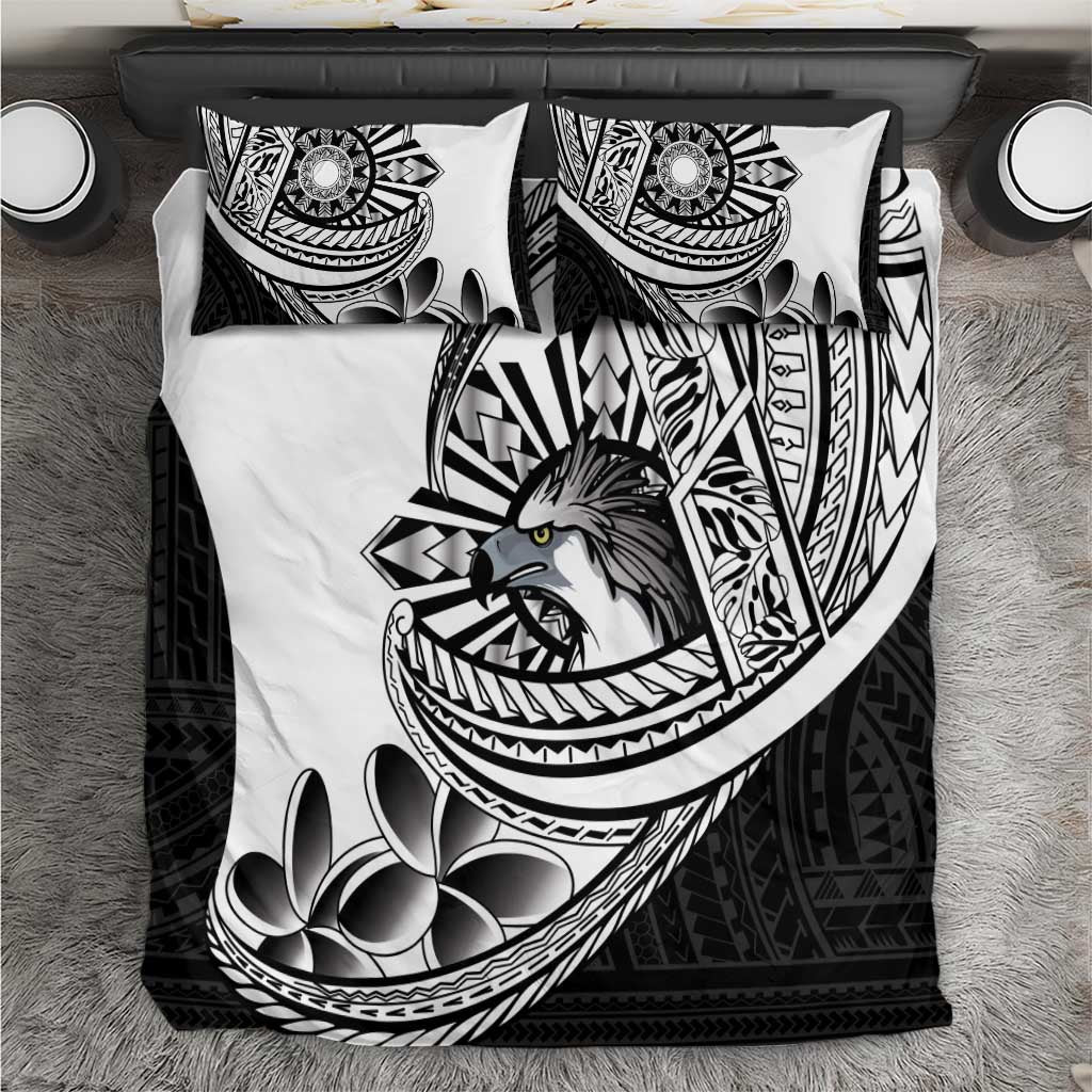 Philippines Eagle Sun Bedding Set Filipino Agila Polynesian Tattoo Black Color