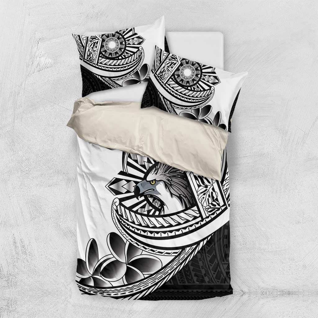 Philippines Eagle Sun Bedding Set Filipino Agila Polynesian Tattoo Black Color