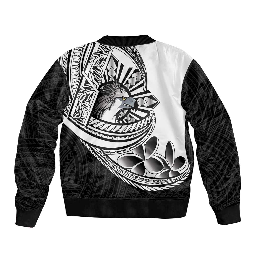 Philippines Eagle Sun Bomber Jacket Filipino Agila Polynesian Tattoo Black Color