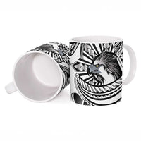 Philippines Eagle Sun Ceramic Mug Filipino Agila Polynesian Tattoo Black Color