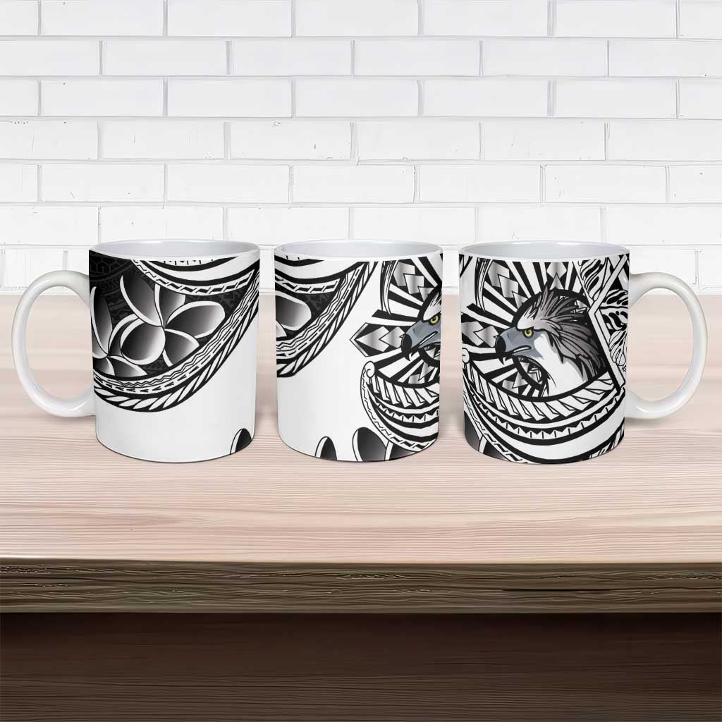 Philippines Eagle Sun Ceramic Mug Filipino Agila Polynesian Tattoo Black Color