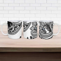 Philippines Eagle Sun Ceramic Mug Filipino Agila Polynesian Tattoo Black Color
