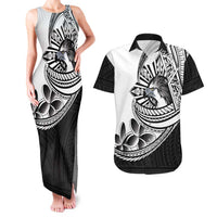 Philippines Eagle Sun Couples Matching Tank Maxi Dress and Hawaiian Shirt Filipino Agila Polynesian Tattoo Black Color LT14 Black - Polynesian Pride