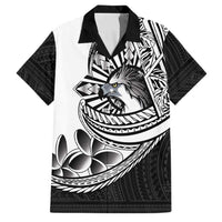 Philippines Eagle Sun Family Matching Mermaid Dress and Hawaiian Shirt Filipino Agila Polynesian Tattoo Black Color LT14 Dad's Shirt - Short Sleeve Black - Polynesian Pride