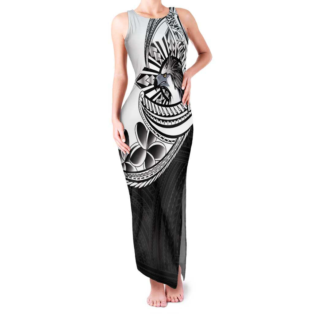Philippines Eagle Sun Family Matching Tank Maxi Dress and Hawaiian Shirt Filipino Agila Polynesian Tattoo Black Color LT14 Mom's Dress Black - Polynesian Pride