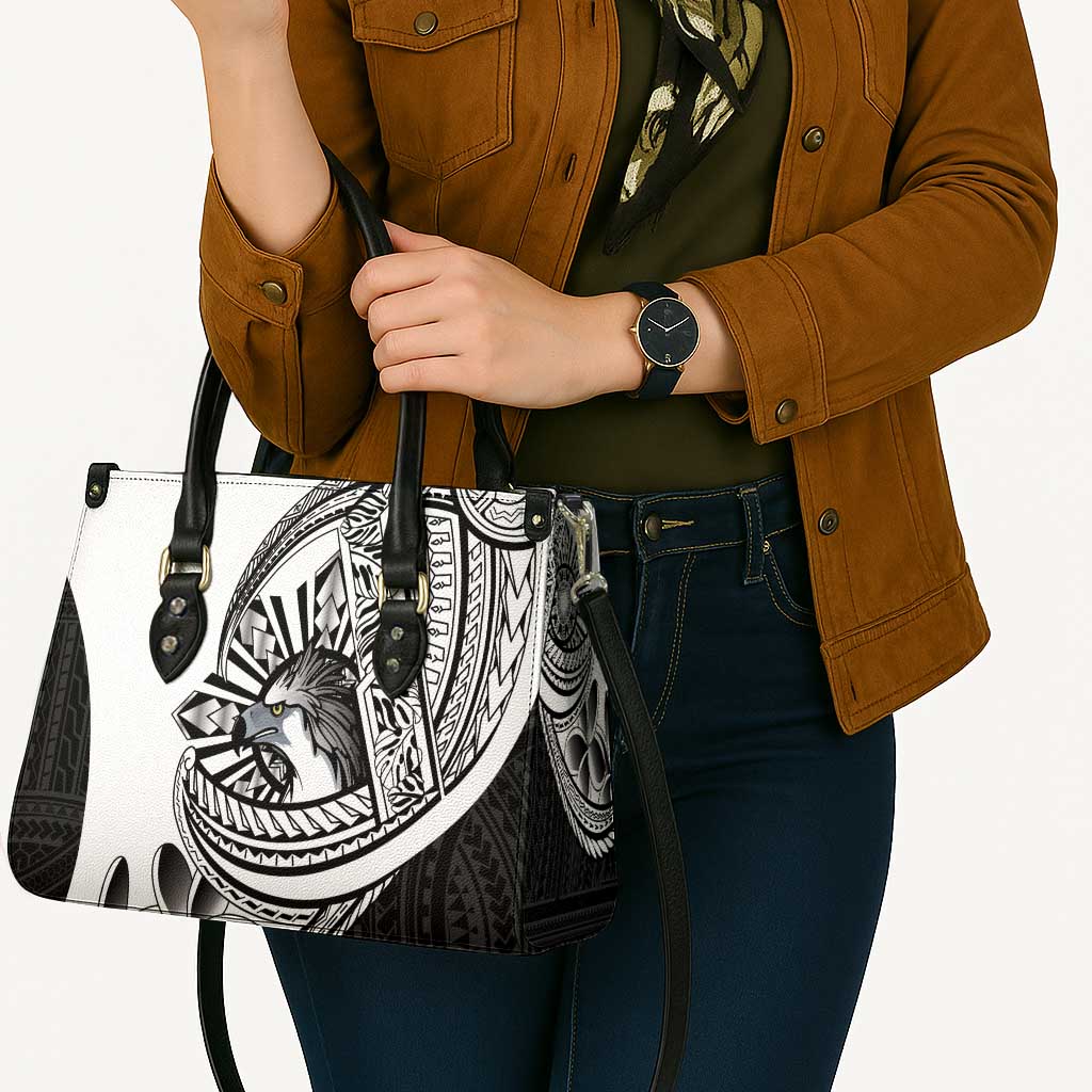 Philippines Eagle Sun Leather Bag Filipino Agila Polynesian Tattoo Black Color